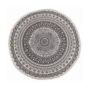 [에이치플러스몰]TBZ 북유럽풍 감성 린넨 러그(120cm) (블랙)