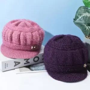 여자겨울모자 여성 중년 장년 하트리본 겨울모자 니트모자 털 4컬러