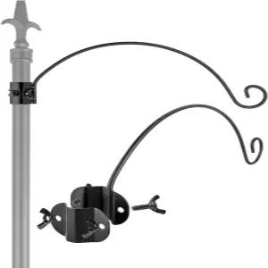 본 버드 피더 1인치 폴 스탠드 스테이션 야외 걸이용 행거 외부 식물 후크 브래킷 키트 12.2인치 길이의