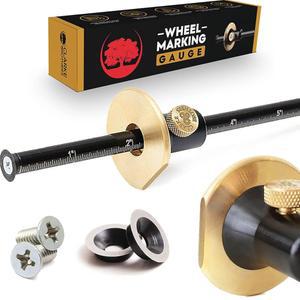 [미국배송] 클라크 브라더스 휠 마킹 게이지 - 교체 커터 2개가 있는 목공 스크라이버 키트 눈금 인치 및 눈금이 목재 도구 목수용 솔리드 메탈 바 우드