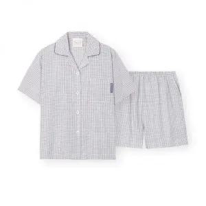 ORCITE 여성 H142 블루프레임 반소매 파자마 세트 108897