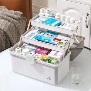 가정용 휴대용 3단 중형 구급상자 약보관 응급 비상