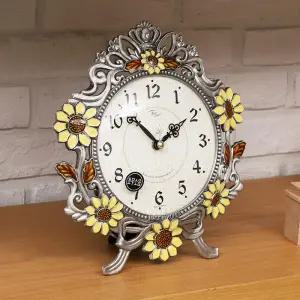 데일리데코 루네 해바라기 엔틱 무소음 탁상시계