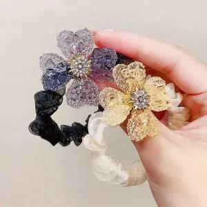 [콩심팥심]머리끈 네잎크로버 큐빅 편한 헤어