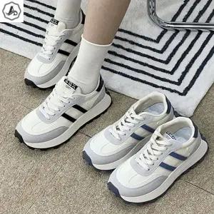 [애슬릿] 굽높은 운동화 사이드 라인 레이스업 배색 단화 4cm