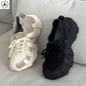 [애슬릿] 어글리 운동화 키높이 레이스업 메쉬 발편한 단화 4cm