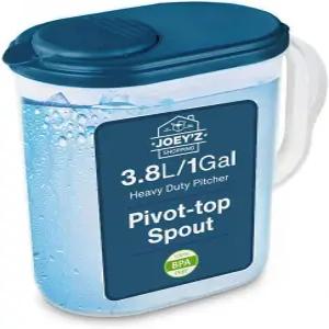 뚜껑이 있는 1갤런 슬림 헤비 듀티 플라스틱 계량기 베이스가 보이는 누수 방지 피봇 스파우트 커버 포함