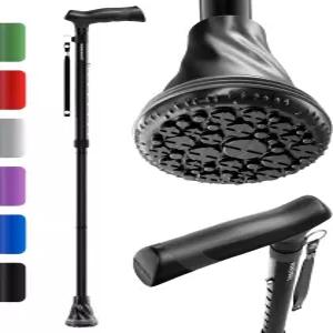 남녀용 하니불 워킹 지팡이 - 안정성과 인체공학적 그립을 위한 접이식 조절 가능한 가벼운 에어 쿠션 팁