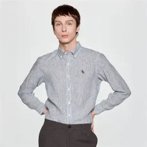 헤지스 남성 린넨 스트라이프 긴팔셔츠 HZSH5C105BK 467779