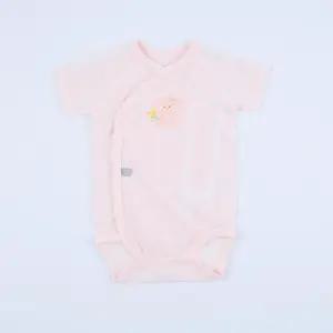 [달퐁]큐비앤맘 레빗가든 핑크 메쉬 배냇 바디슈트 신생아 아기바디수트