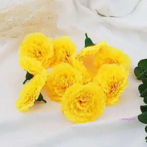 꽃송이 7.5cm 조화 카네이션 50개x1봉 노랑def381