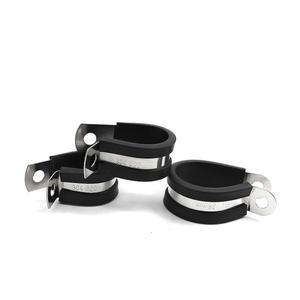 2개/몫 6MM-55MM 304 스테인레스 스틸 고무 라이닝 P 클립 케이블 장착 호스 파이프 클램프 Mikalor