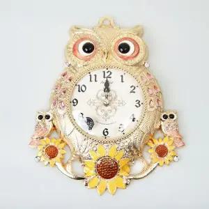 [하프클럽/셀러허브]데일리데코 델로이 로얄 썬플라워 부엉이 벽시계