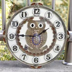 [하프클럽/셀러허브]데일리데코 리프 부엉이 벽시계