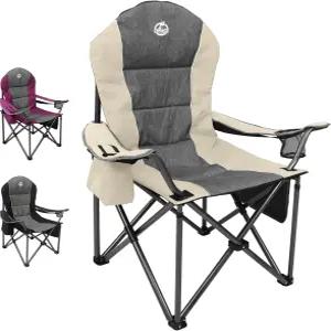 노스로드 오버사이즈 휴대용 캠핑 의자 풀 패딩 아웃도어 접이식 지지대 350파운드 컵 홀더가 있는 헤비