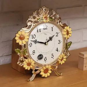 [하프클럽/셀러허브]데일리데코 루네 해바라기 로얄 무소음 탁상시계