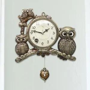 [하프클럽/셀러허브]데일리데코 엔틱 토머 부엉이 초무소음 추 벽시계