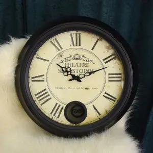 [하프클럽/셀러허브]데일리데코 로베르 470 원형 엔틱 추 벽시계