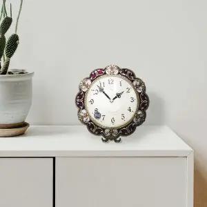 [하프클럽/셀러허브]데일리데코 플라워 엔틱 무소음 탁상시계