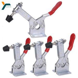 GH-201B 토글 클램프 수평 퀵 릴리스 잠금 세트 헤비 듀티 수직 클립 목공 수공구 90kg 4개