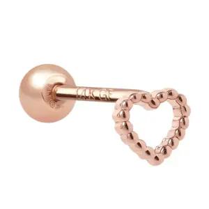 [미니아트] 14K 골드필드 핀 버블 하트 라인 로즈골드 피어싱 한쪽