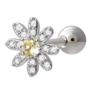 [미니아트] 써지컬 스틸 큐빅 데이지 꽃 패션 피어싱 한쪽