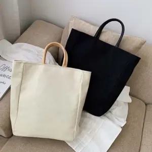 깔끔한 무지 디자인 캔버스 에코백 사각 토트백 2색 여성백팩 여성가죽백팩