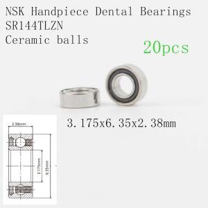 20개 고속 핸드피스 실험실용 세라믹 치과용 베어링 NSK SR144TLZN 3.175x6.35x2.38mm