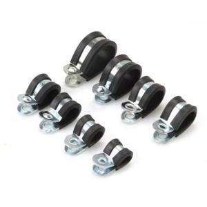 10pcs urable 고무 라이닝 P 클립 배선 호스 클램프 파이프 케이블 장착 고정 패스너 금속 하드웨어 전기