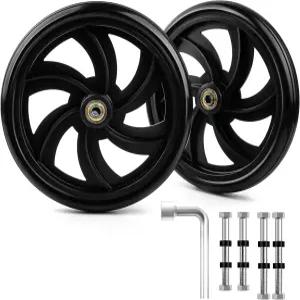 SKLK-SEL 2Pcs 보행기 휠체어 롤러용 7.5인치 교체용 바퀴 성인 노인용 내구성 미끄럼 방지 ABS 보조 장치