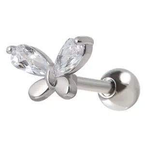 [NS홈쇼핑][미니아트] 써지컬 스틸 버터플라이 큐빅 나비 패션 피어싱 한쪽..[35843849]