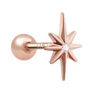 [NS홈쇼핑][미니아트] 14K 골드필드 핀 트윙클 큐빅 별 로즈골드 피어싱 한쪽..[35843754]