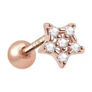 [NS홈쇼핑][미니아트] 14K 골드필드 핀 큐빅 별 미니멀 로즈골드 피어싱 한쪽..[35843756]