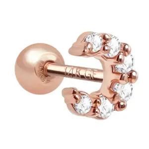 [NS홈쇼핑][미니아트] 14K 골드필드 핀 큐빅문 미니 달 로즈골드 피어싱 한쪽..[35843757]