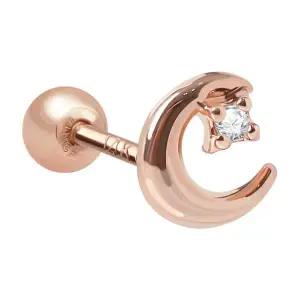 [NS홈쇼핑][미니아트] 14K 골드필드 핀 초승달 큐빅 달 로즈골드 피어싱 한쪽..[35843759]