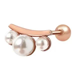 [NS홈쇼핑][미니아트] 14K 골드필드 핀 진주 송이 스틱 로즈골드 피어싱 한쪽..[35843769]