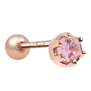 [NS홈쇼핑][미니아트] 14K 골드필드 핀 하니 핑크 큐빅 베젤 로즈골드 피어싱 한쪽..[35843777]