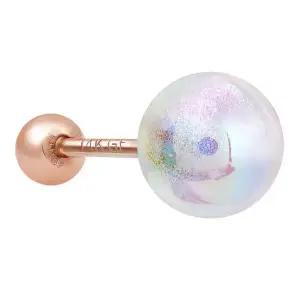 [NS홈쇼핑][미니아트] 14K 골드필드 핀 오로라 볼 아크릴 로즈골드 피어싱 한쪽..[35843788]