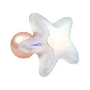 [NS홈쇼핑][미니아트] 14K 골드필드 핀 오로라 별 아크릴 로즈골드 피어싱 한쪽..[35843790]