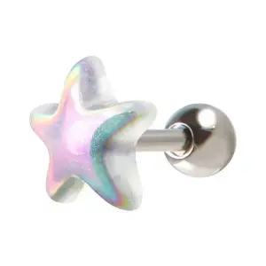 [NS홈쇼핑][미니아트] 써지컬 스틸 오로라 별 패션 피어싱 한쪽[35843817]