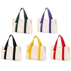 83_12 컬러라인 여성 에코백 캐주얼 크로스백 면가방 학생에코백 데일리가방 천가방