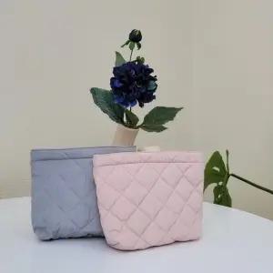 패브릭 화장품파우치 원단 메이크업파우치 퀼팅 누빔 패브릭화장품파우치