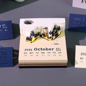 3D입체달력 해리포터 성 디자인 2026년 감성 인테리어 데스크 캘린더