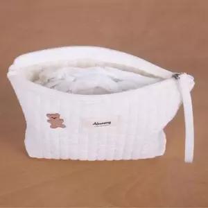 순면 기저귀 파우치 지퍼 스트랩 작은 가방 손가방