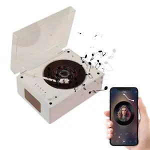 레트로 CD 플레이어 충전식 지원 BT USB 3.5mm AUX 휴대용 블루투스 호환 5.0 용 데스크탑