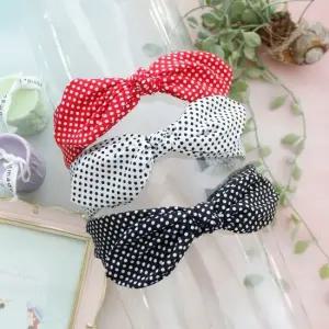 쁘띠 리본 땡땡이 와이드 헤어 밴드 6COLORS 넓은헤어밴드 땡땡이머리띠