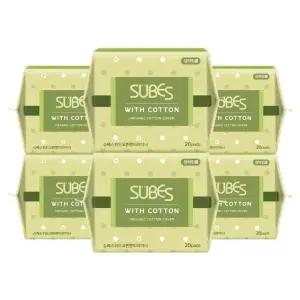 슈베스 위드코튼 유기농 순면커버 생리대 팬티라이너 20P x6팩