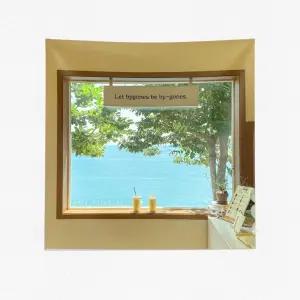 이레어스 창문 바다뷰 가리개 패브릭 천 포스터