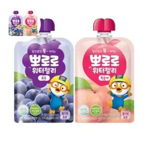 뽀로로 120ml 워터젤리 각 10개 복숭아 20개 포도