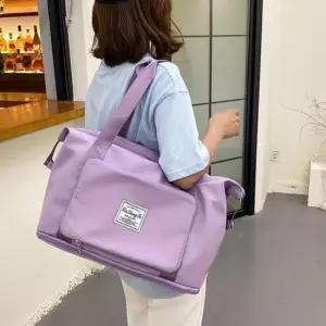여자 캐주얼 신상 여행 보조 휴대용 토트백 퍼플 가방 헬스가방 요즘유행하는가방